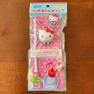 Hello Kitty Bottle Cap with Straw